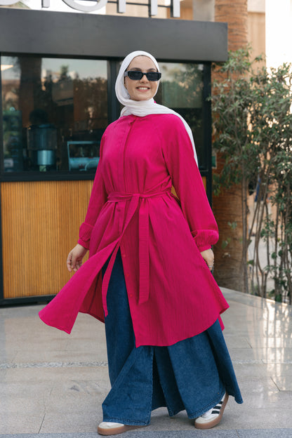 Balloons Sleeves Shirt - Fuchsia