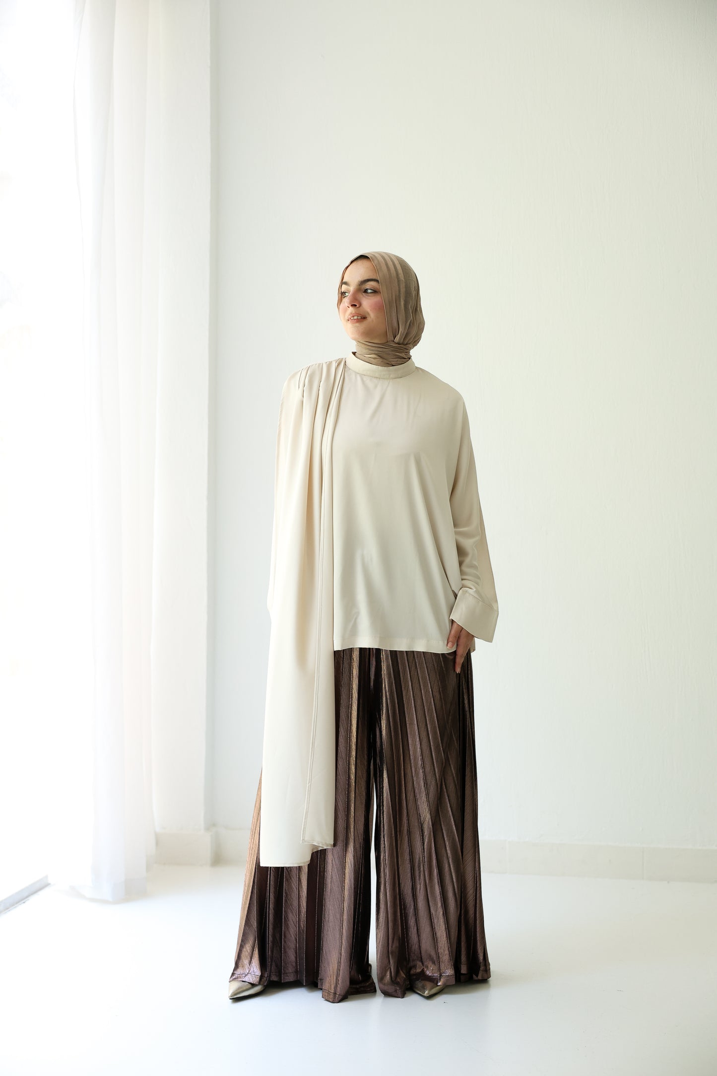 Silk Drape Top - Ivory
