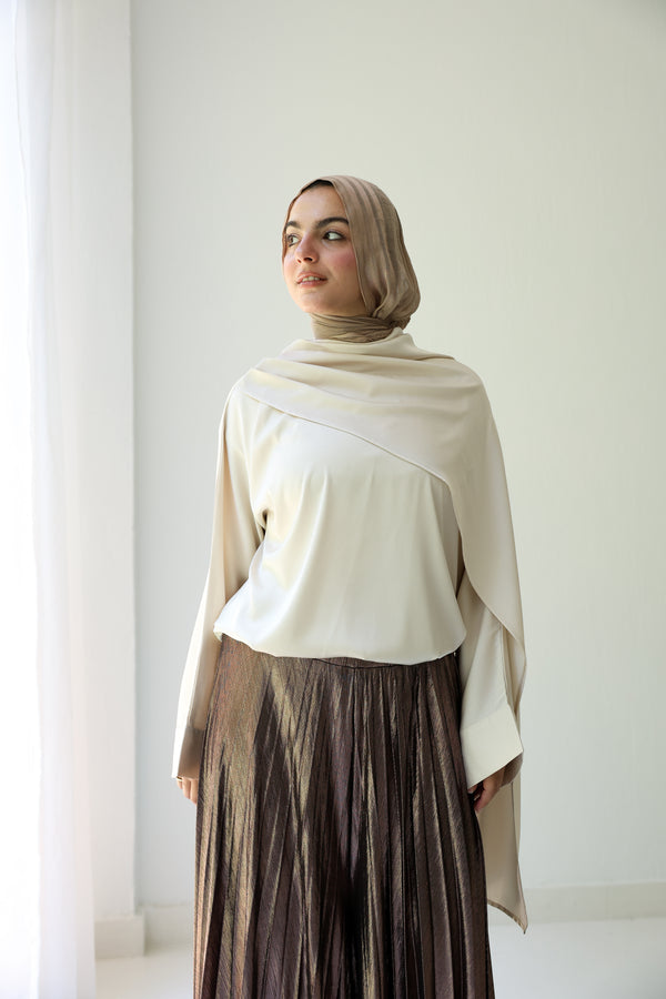 Silk Drape Top - Ivory