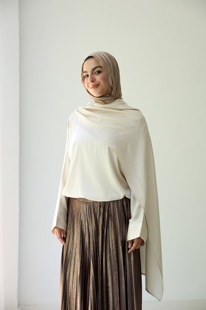 Silk Drape Top - Ivory