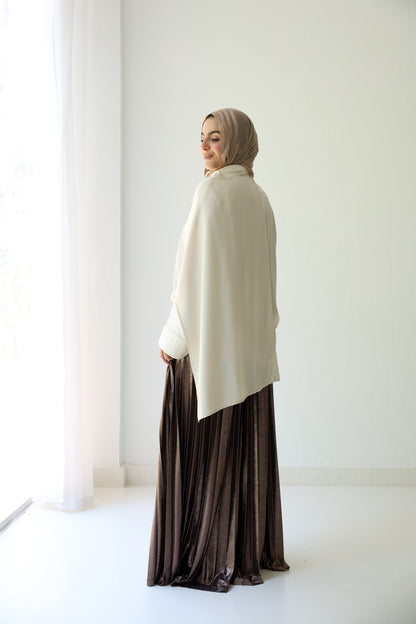 Shimmery Pleated Pants - Champagne