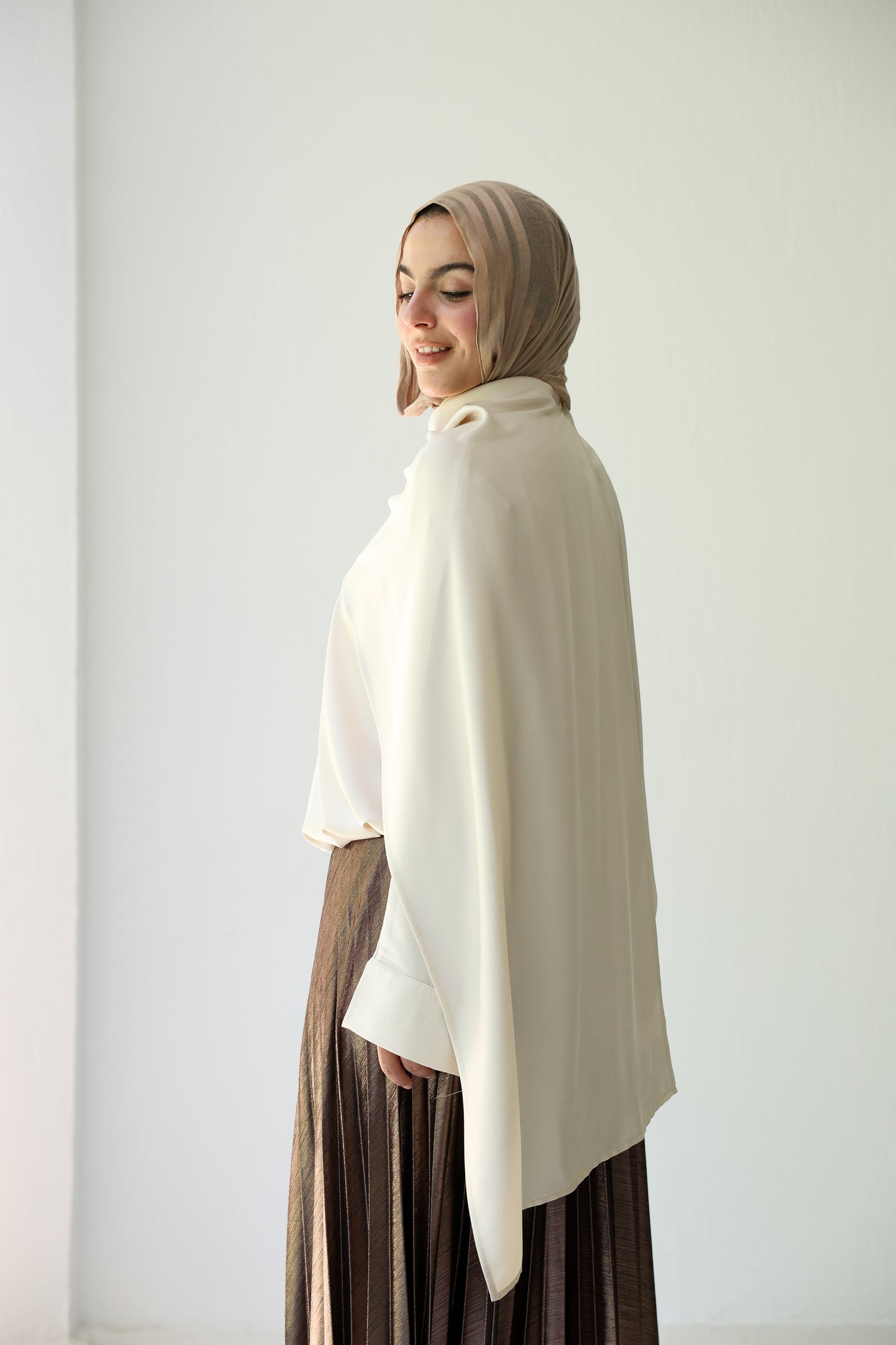 Silk Drape Top - Ivory