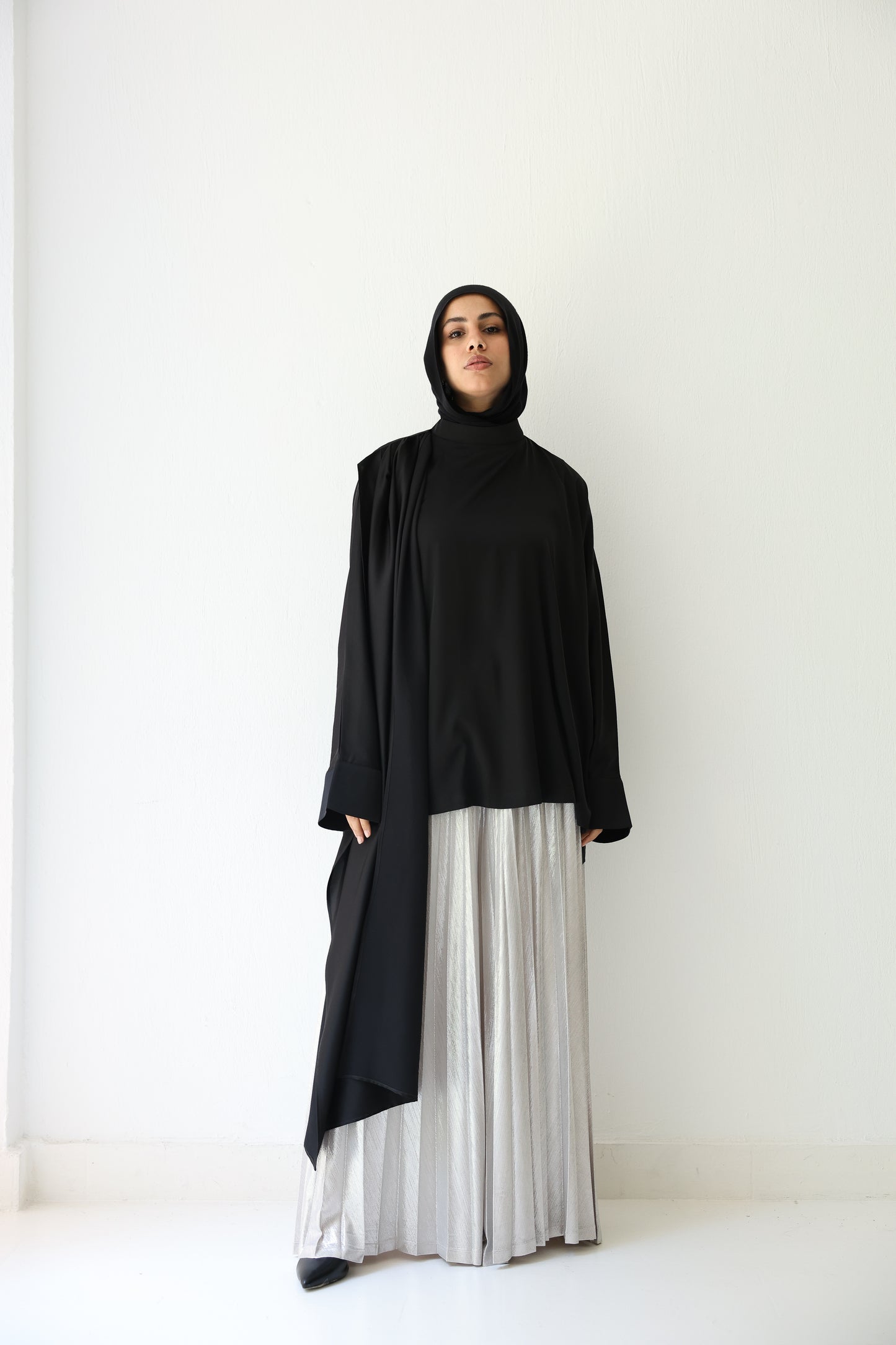 Silk Drape Top - Black