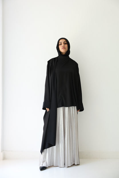 Silk Drape Top - Black