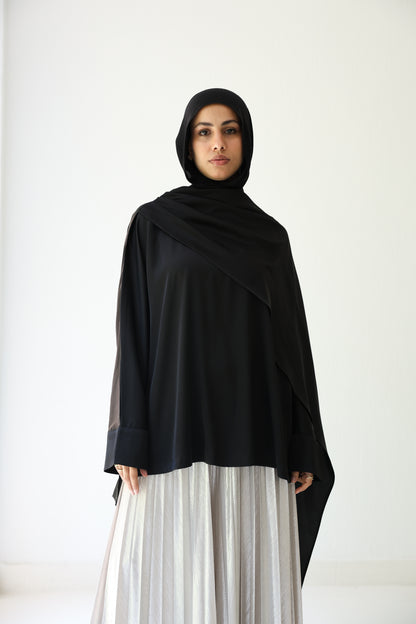 Silk Drape Top - Black