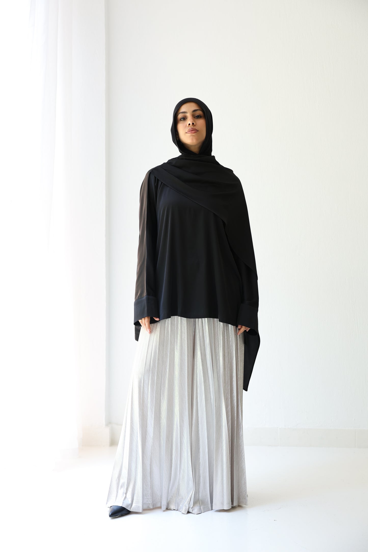 Silk Drape Top - Black
