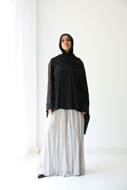 Silk Drape Top - Black