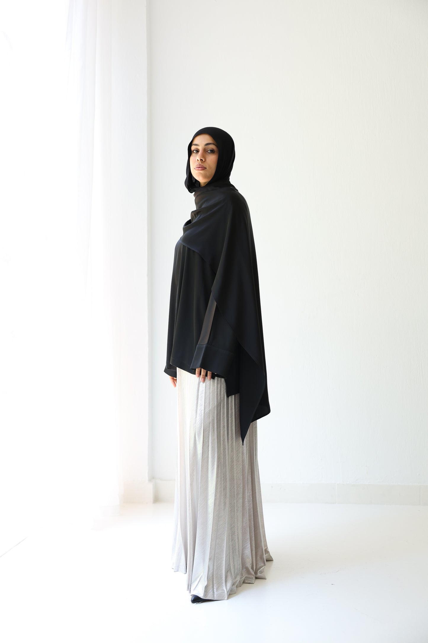 Silk Drape Top - Black