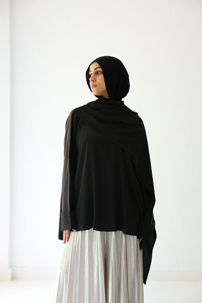 Silk Drape Top - Black