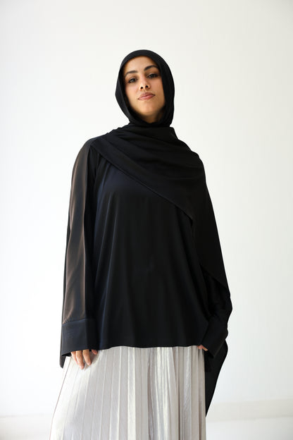 Silk Drape Top - Black