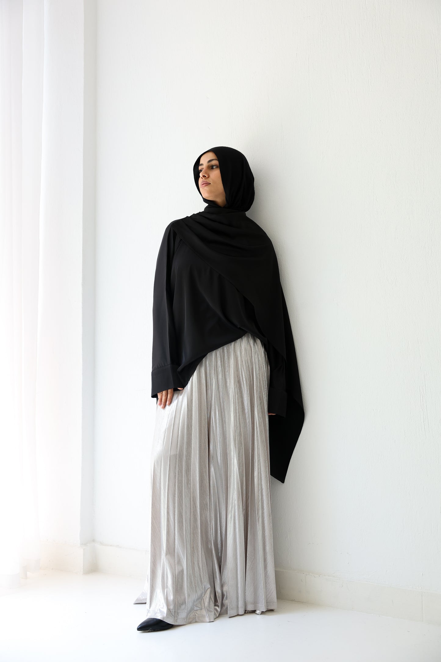 Silk Drape Top - Black
