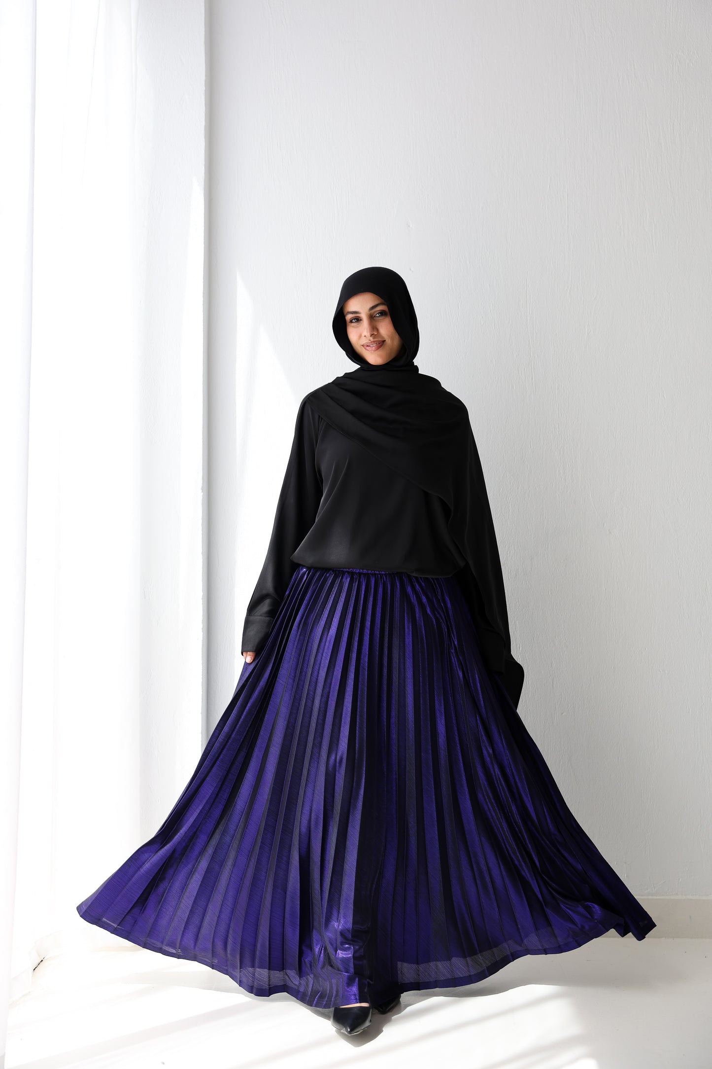 Shimmery Pleats Perfection - Purple