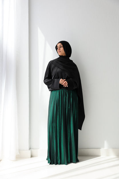 Shimmery Pleated Pants - Green
