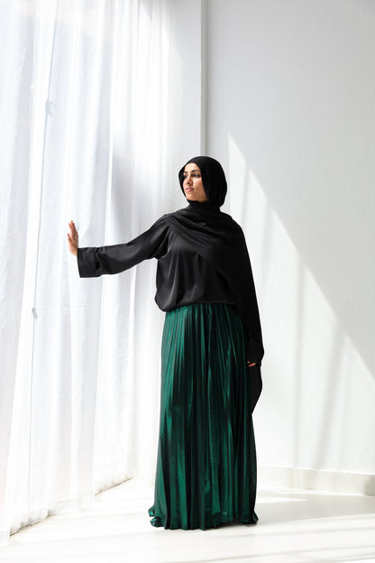 Shimmery Pleated Pants - Green