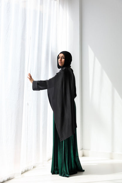 Silk Drape Top - Black