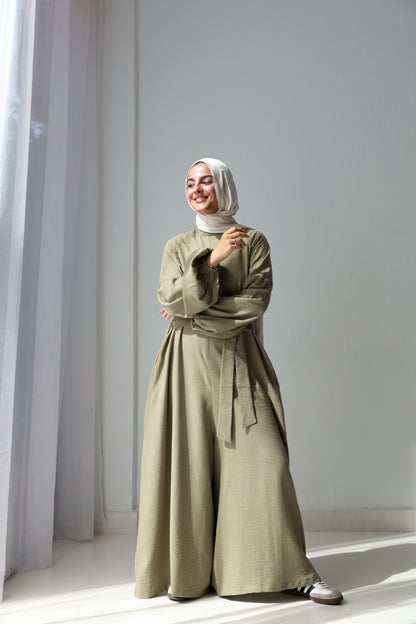 Linea Linen Jumpsuit - Olive