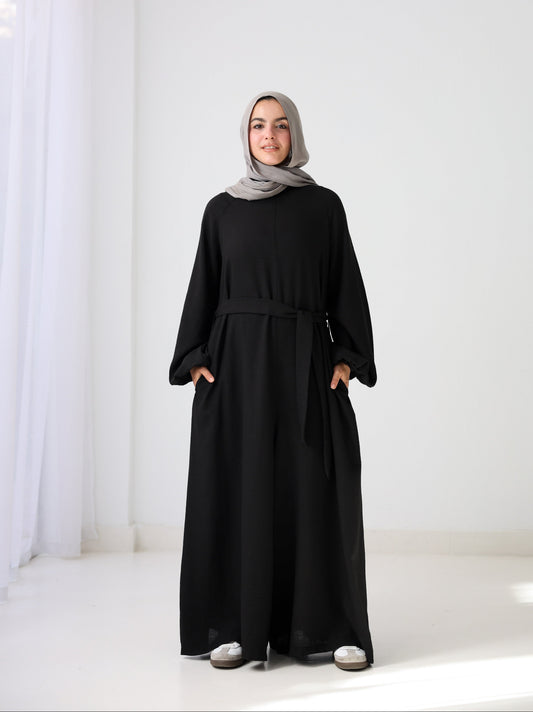 Linea Linen Jumpsuit - Black