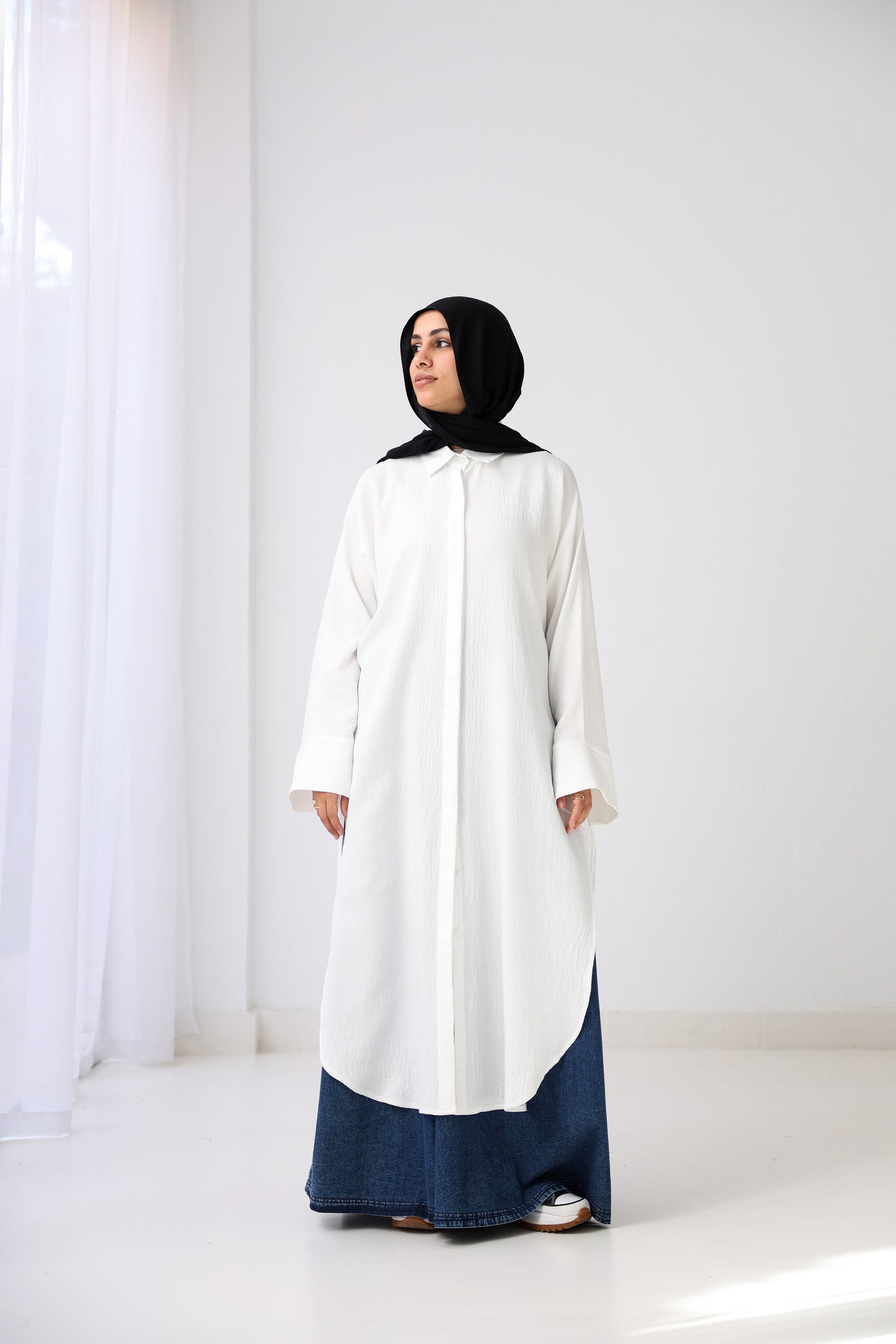 Long Slits Shirt - White