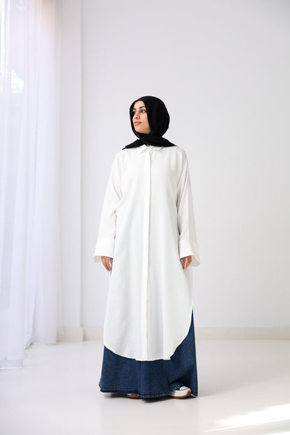 Long Slits Shirt - White