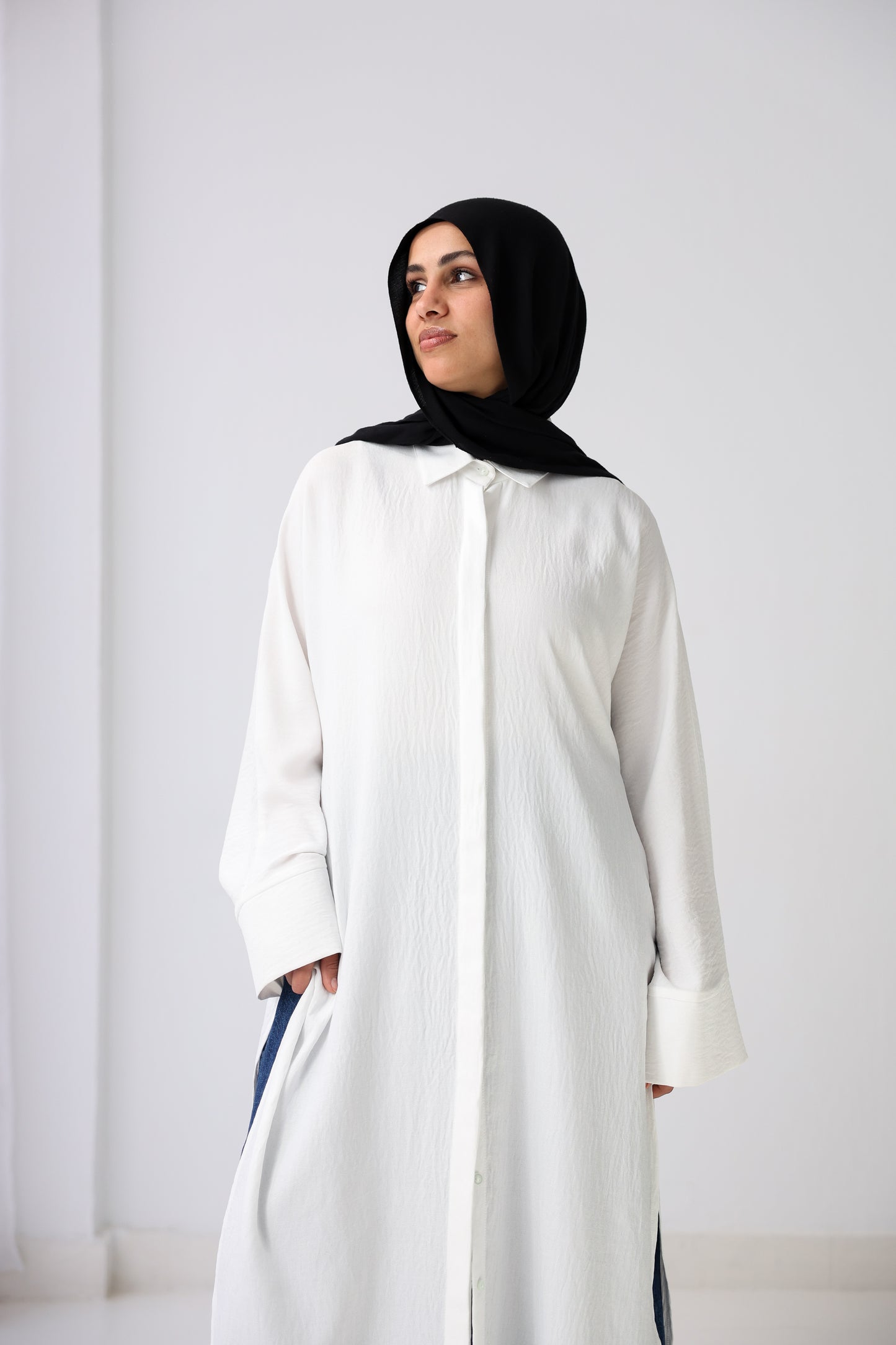 Long Slits Shirt - White