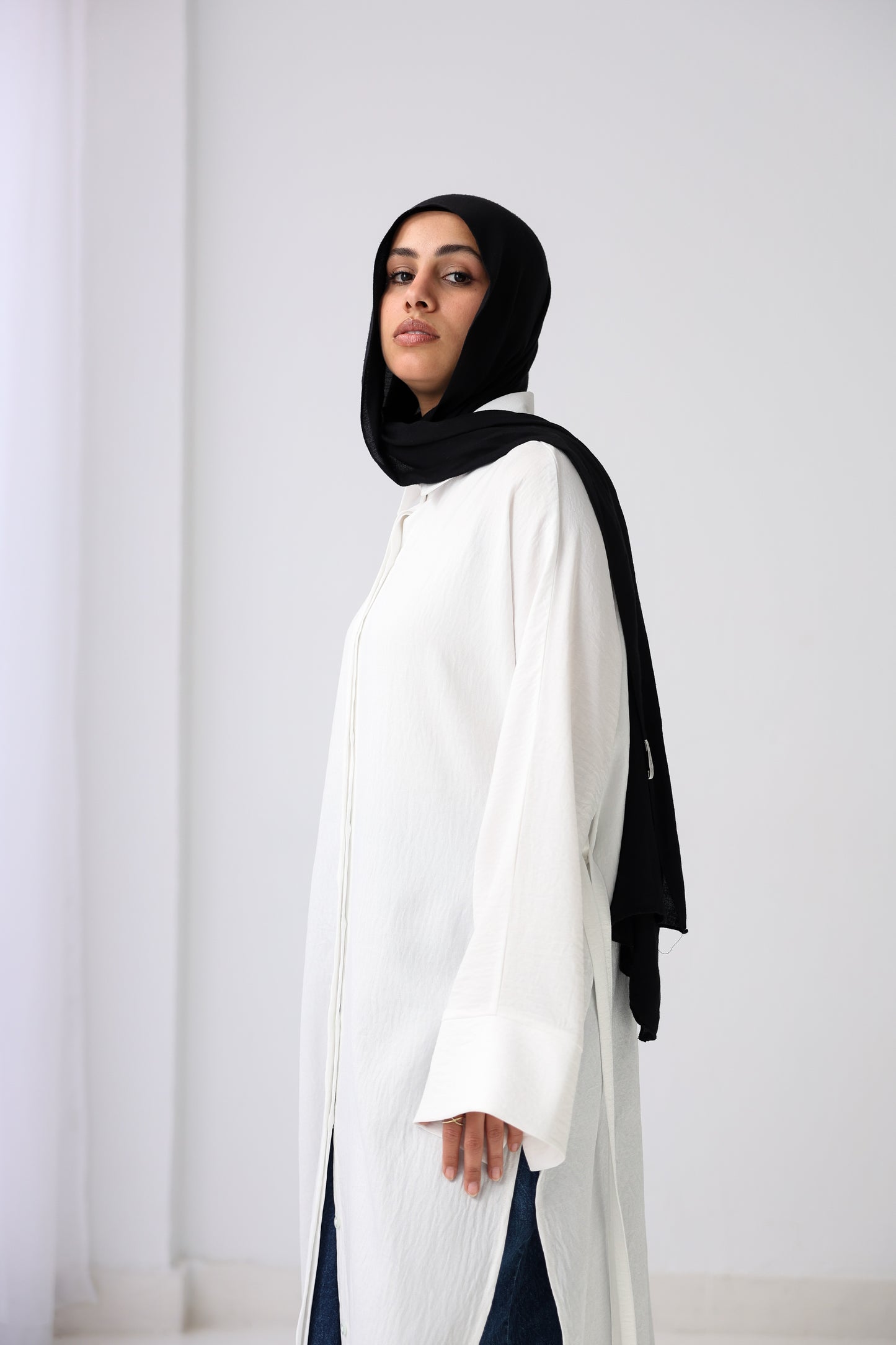 Long Slits Shirt - White