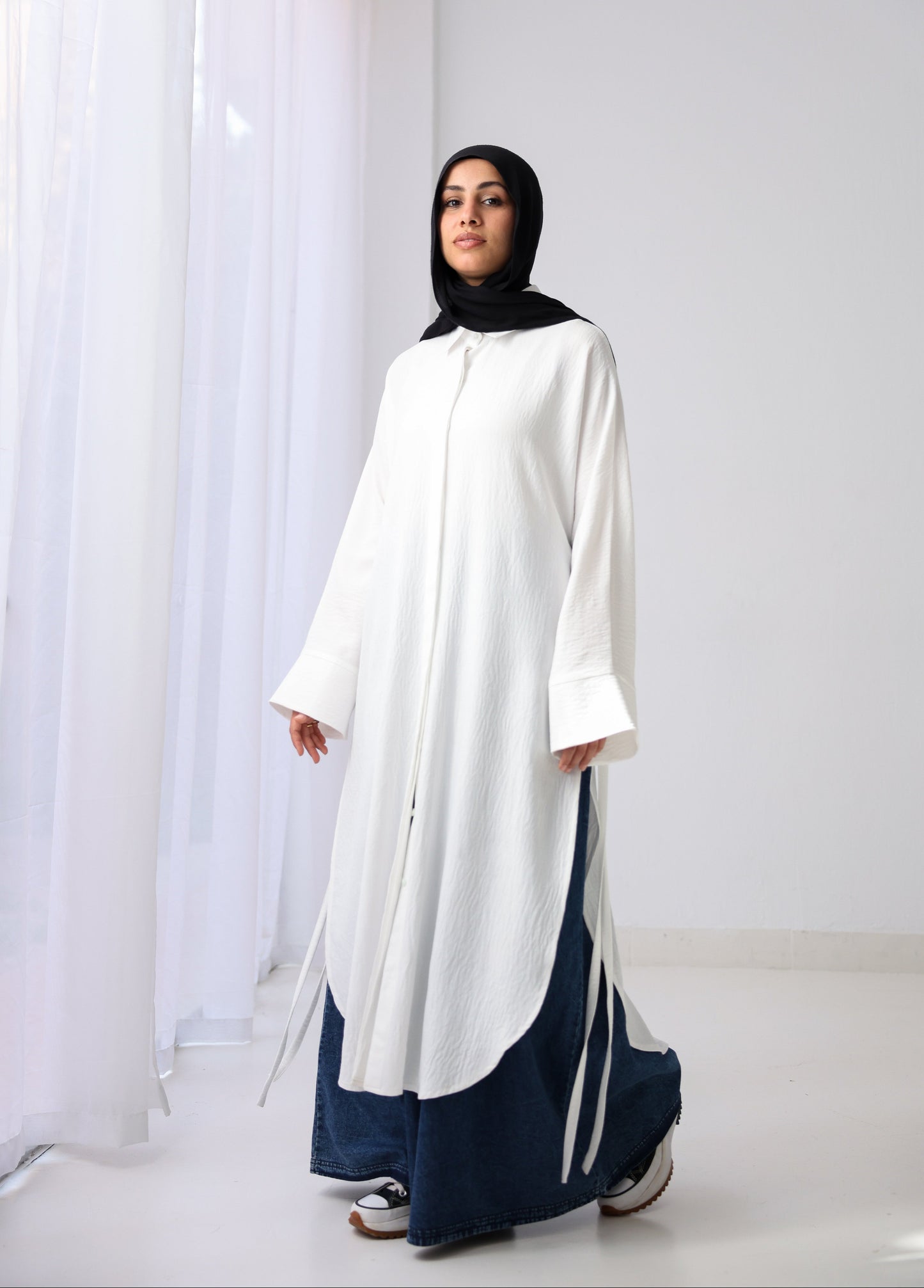 Long Slits Shirt - White
