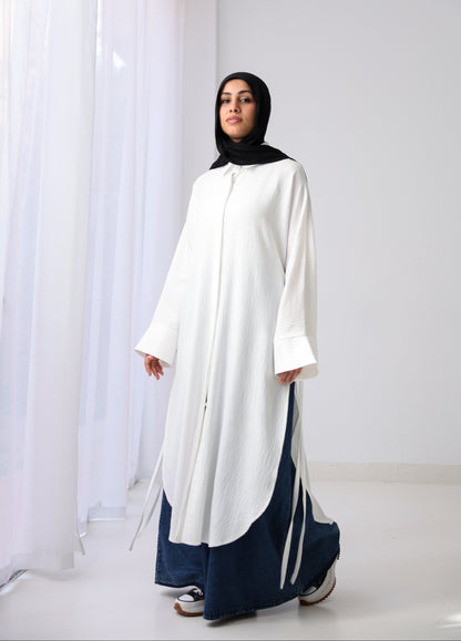Long Slits Shirt - White