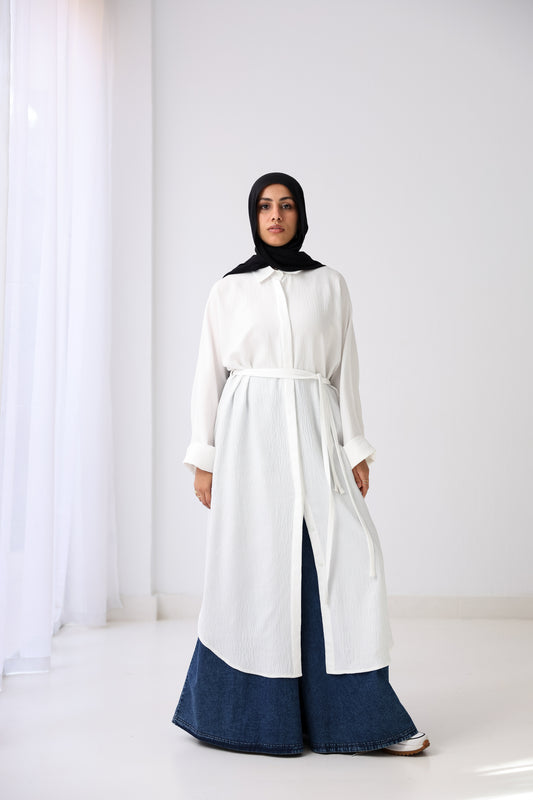 Long Slits Shirt - White
