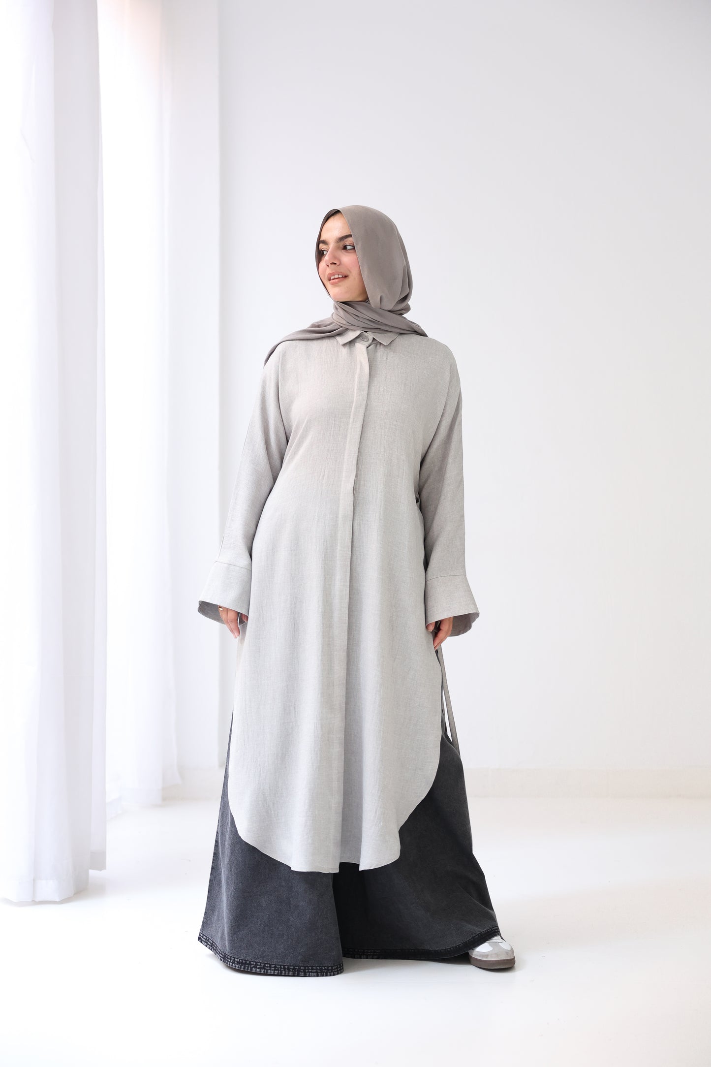Long Slits Shirt - Grey
