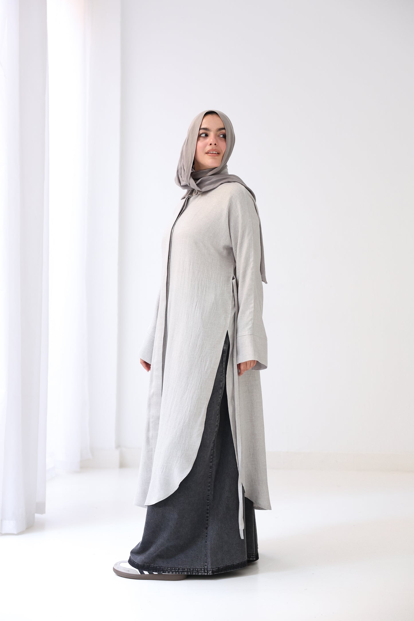 Long Slits Shirt - Grey