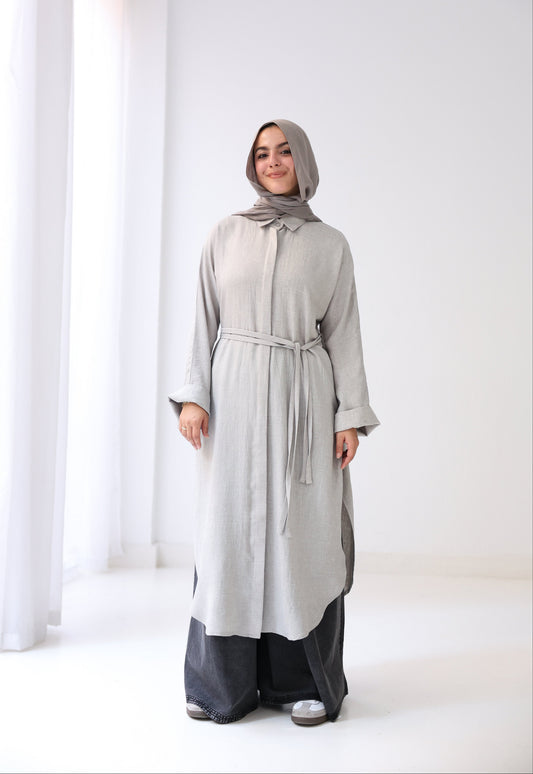 Long Slits Shirt - Grey