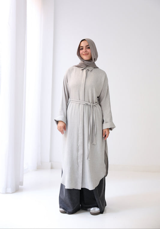 Long Slits Shirt - Grey