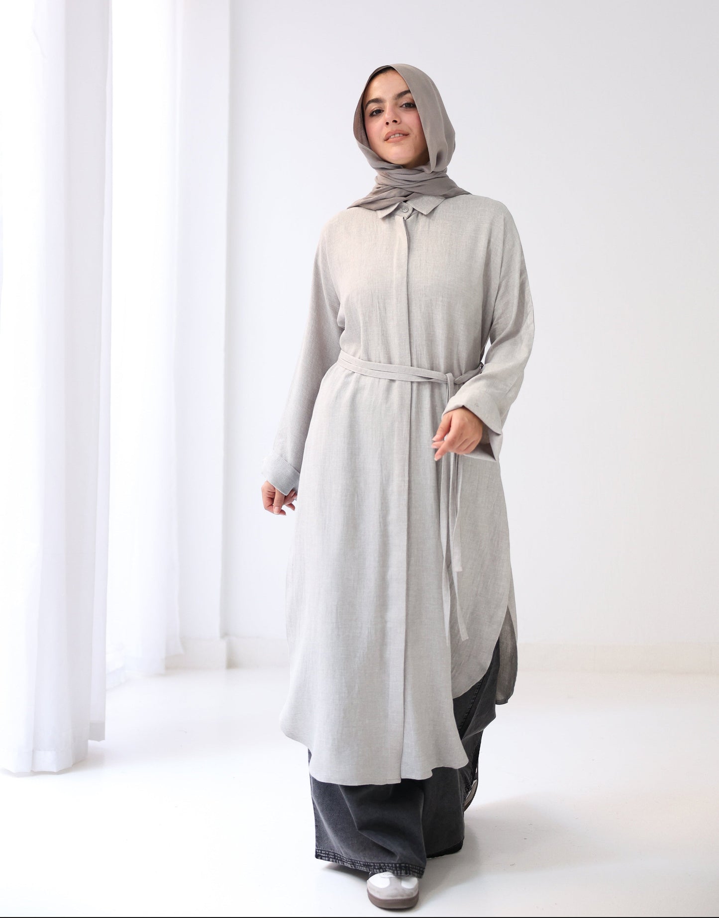Long Slits Shirt - Grey