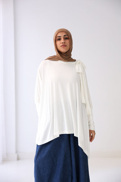 Belle Bow Tee - White