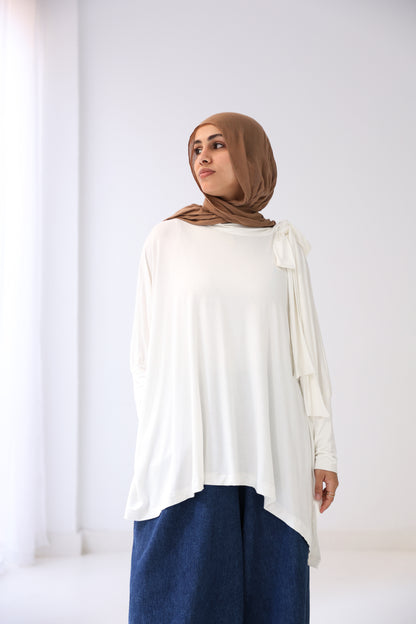 Belle Bow Tee - White