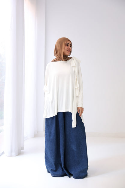 Belle Bow Tee - White