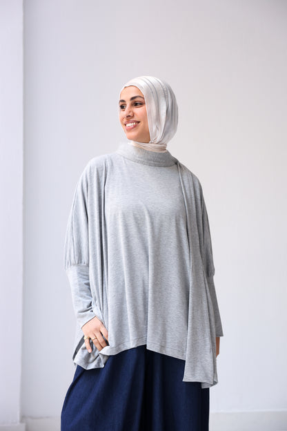 Belle Bow Tee - Shimmery Grey