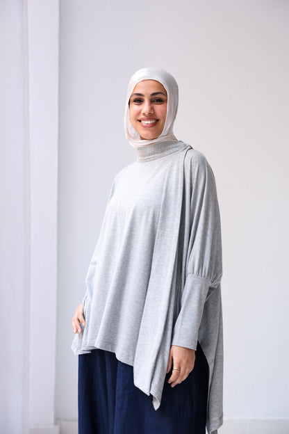 Belle Bow Tee - Shimmery Grey
