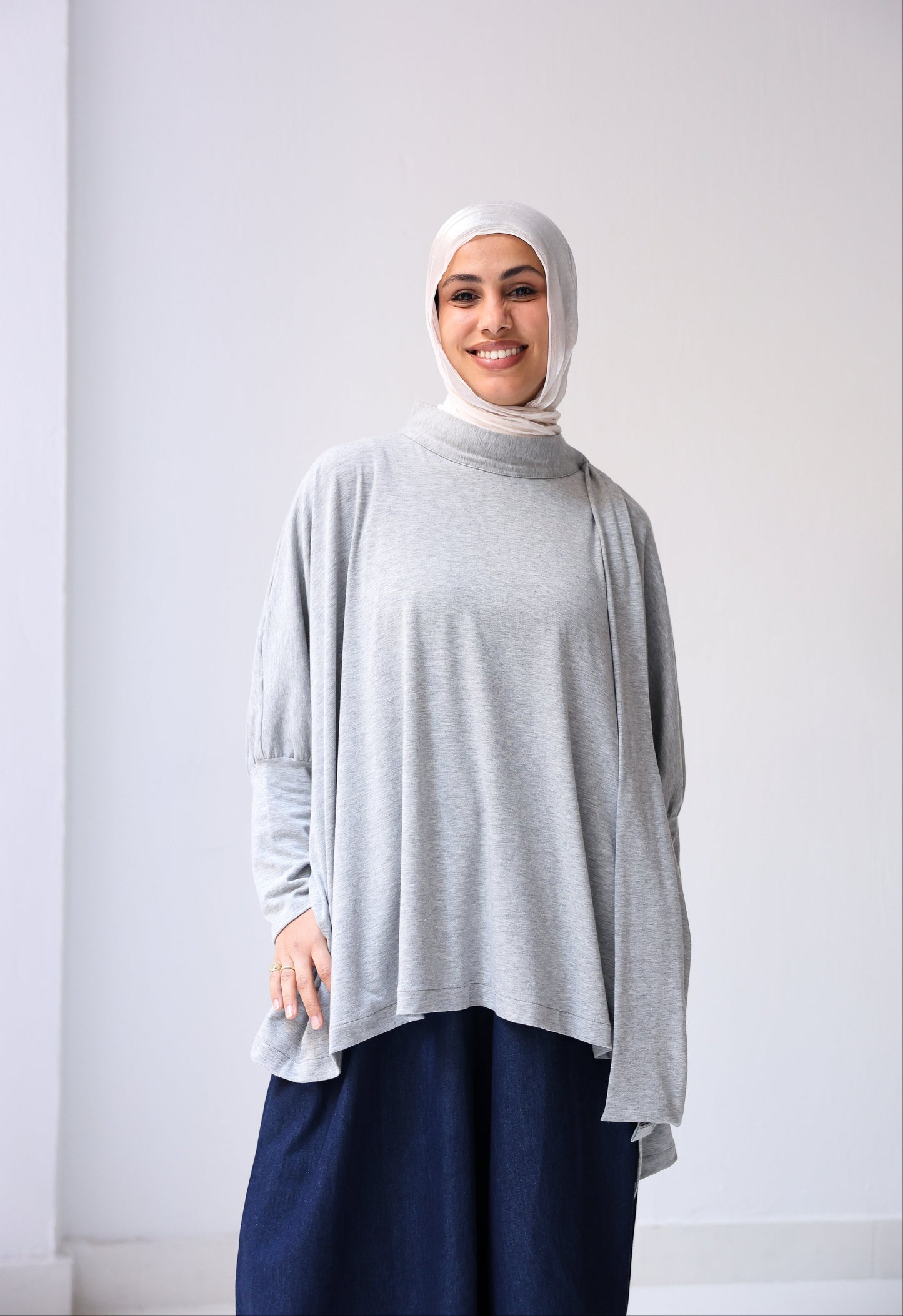Belle Bow Tee - Shimmery Grey