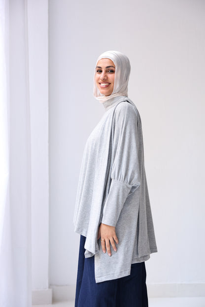 Belle Bow Tee - Shimmery Grey