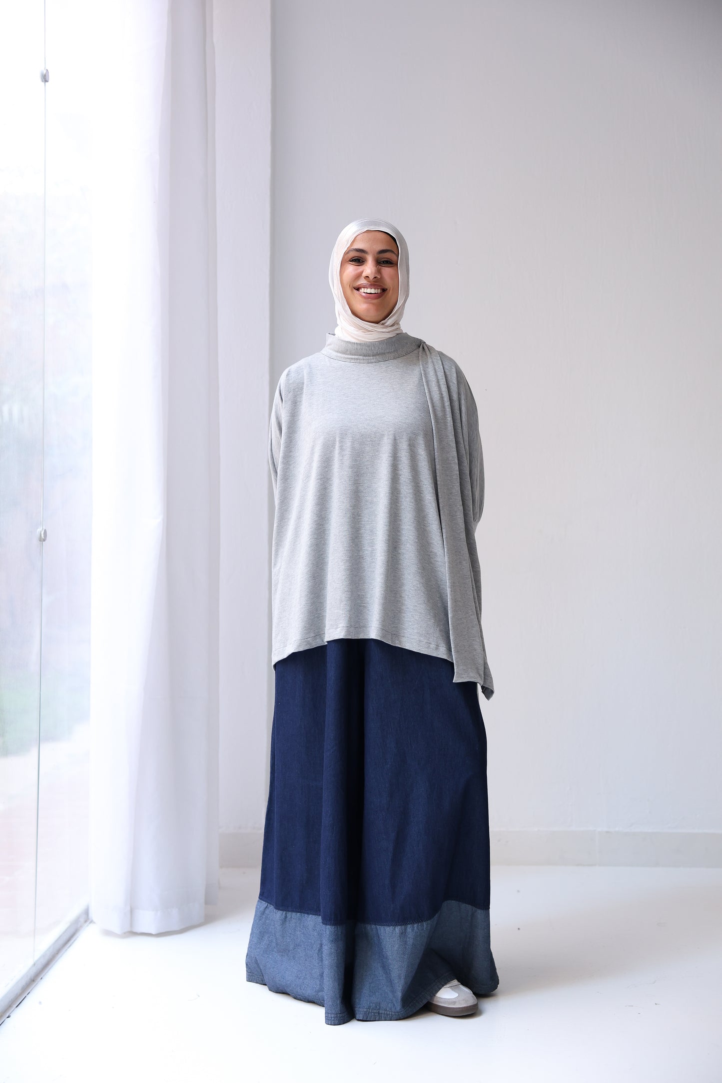 Belle Bow Tee - Shimmery Grey