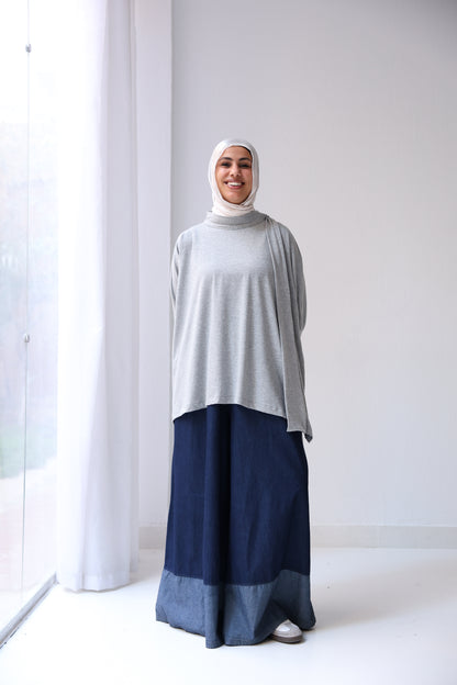 Belle Bow Tee - Shimmery Grey