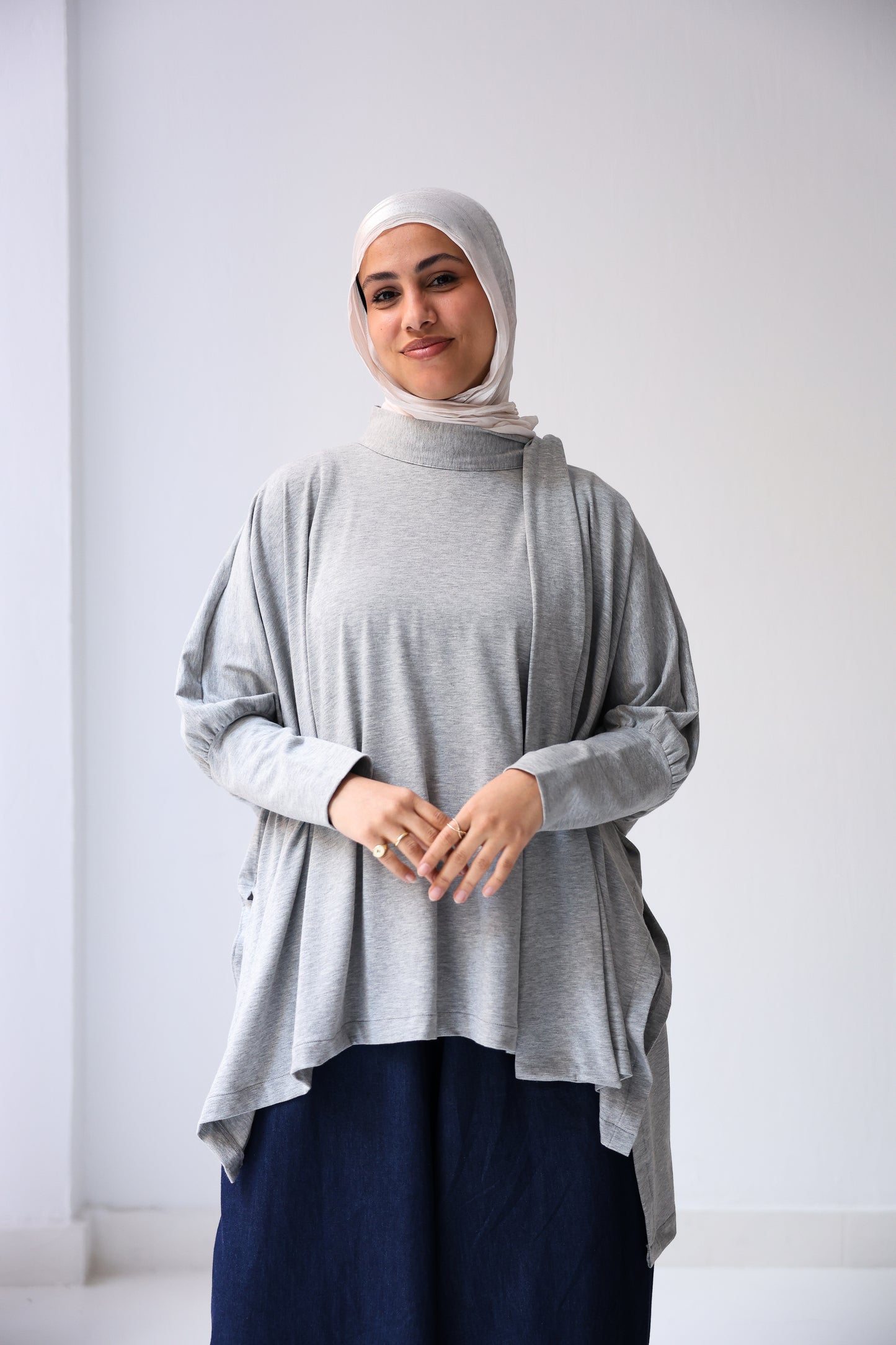 Belle Bow Tee - Shimmery Grey