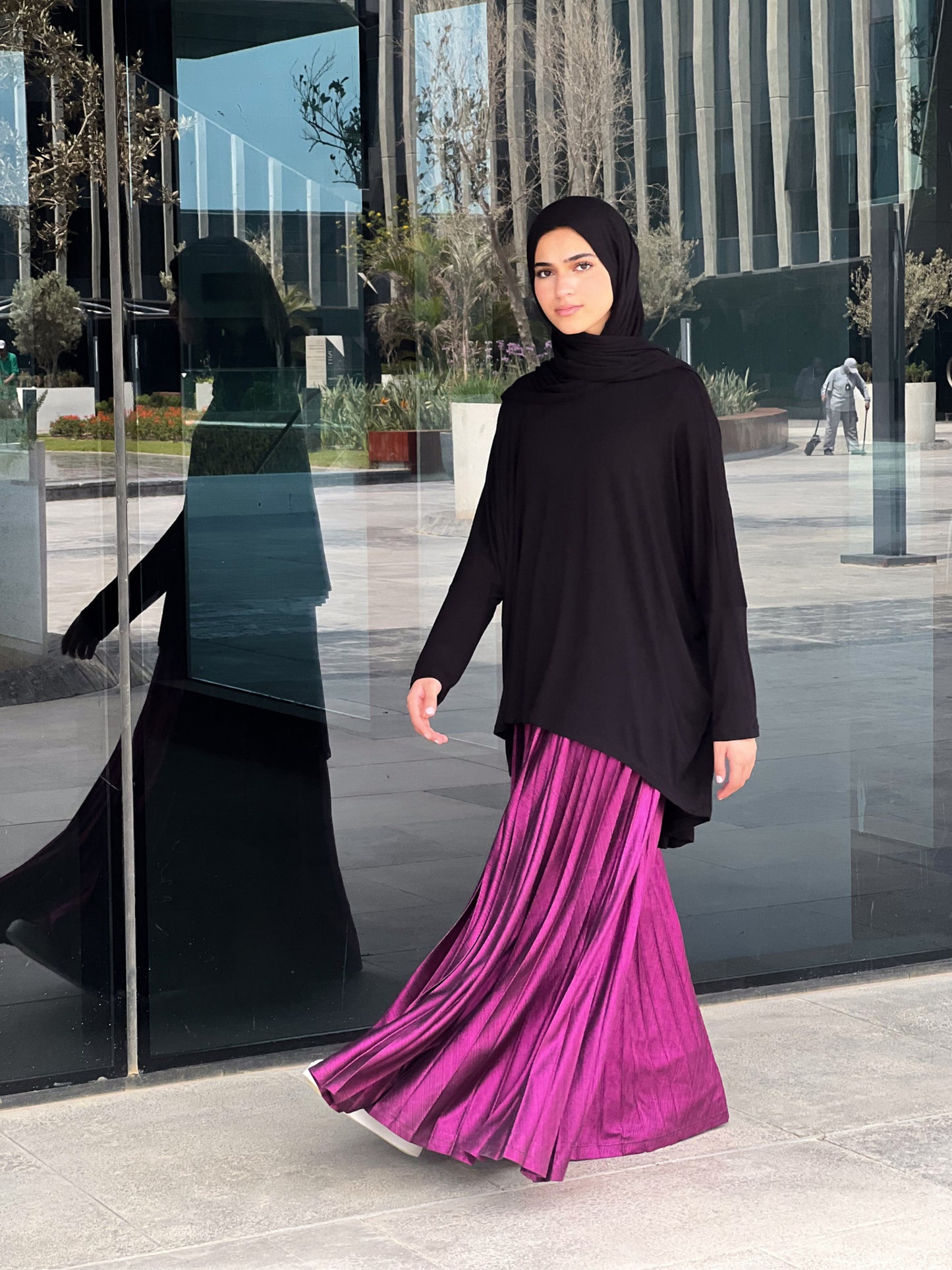 Shimmery Pleats Perfection - Fuchsia