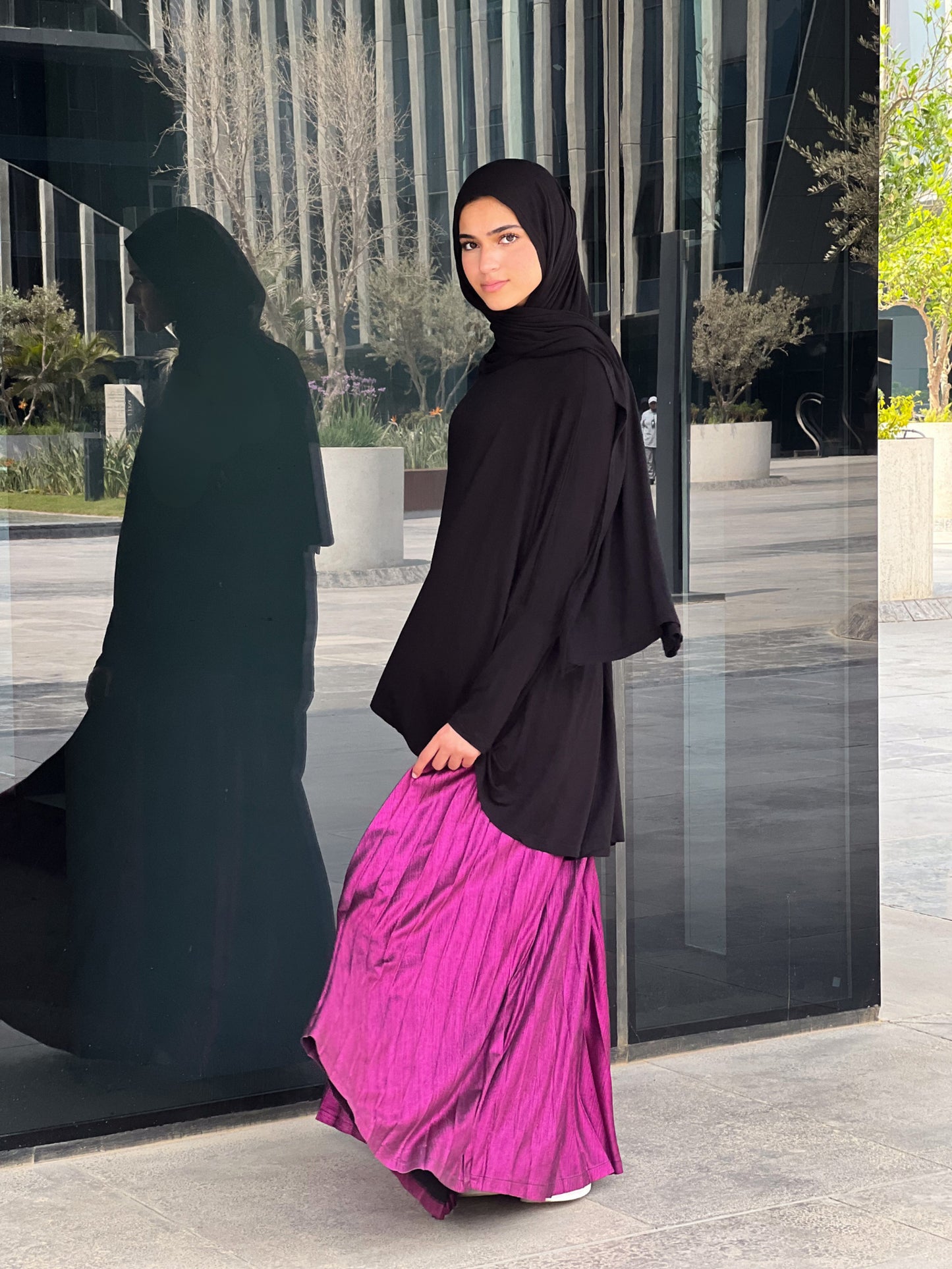 Shimmery Pleats Perfection - Fuchsia