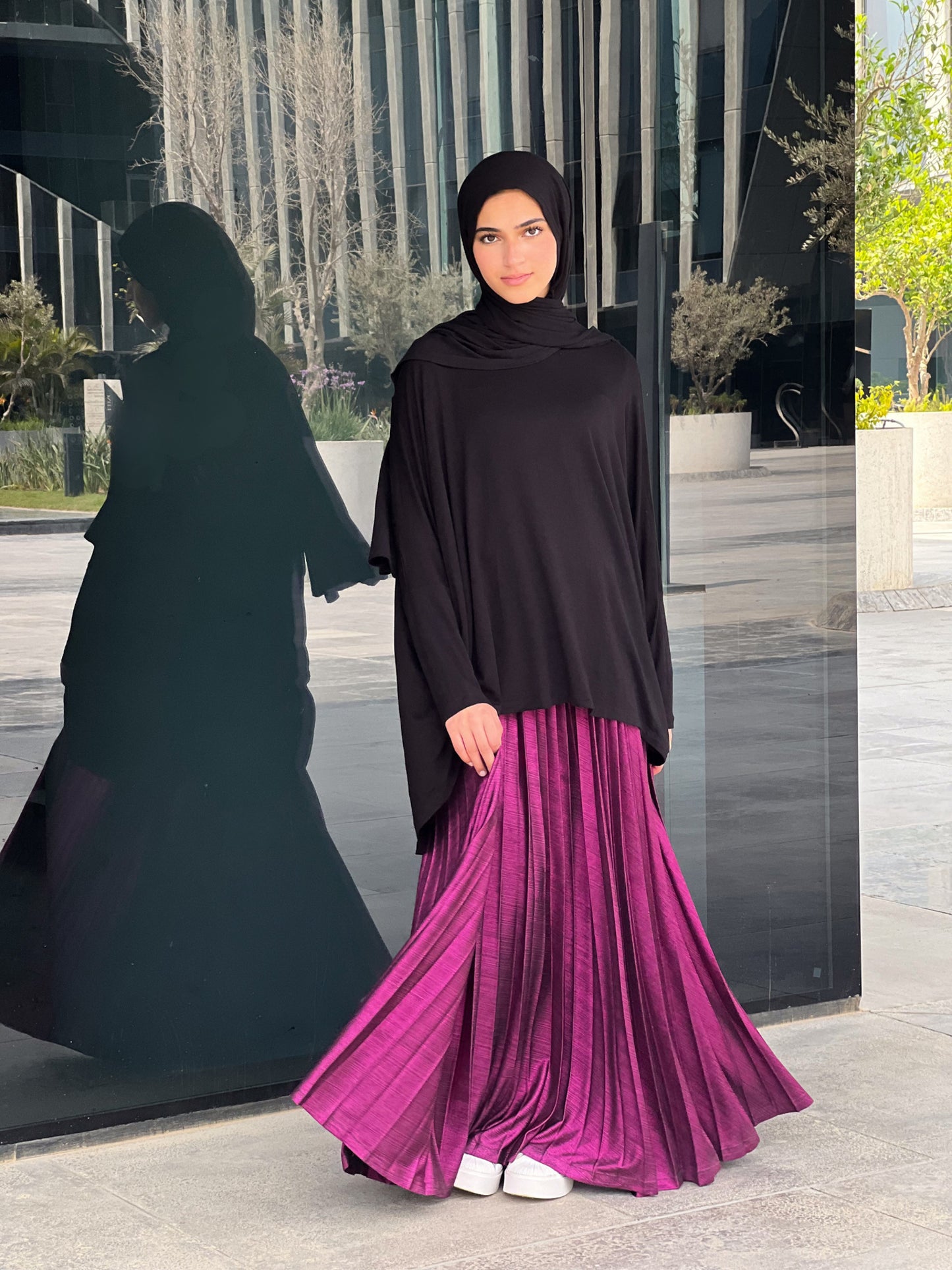 Shimmery Pleats Perfection - Fuchsia
