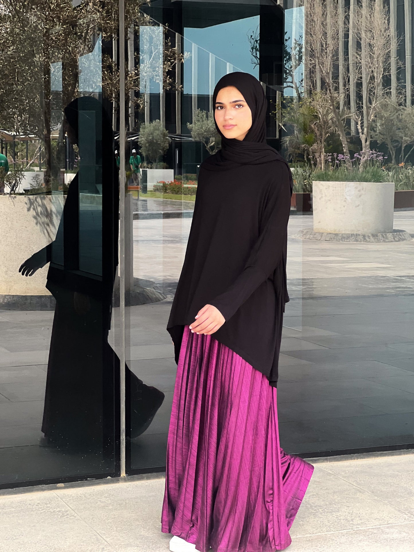Shimmery Pleats Perfection - Fuchsia