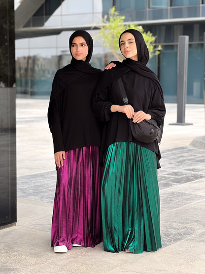 Shimmery Pleats Perfection - Green