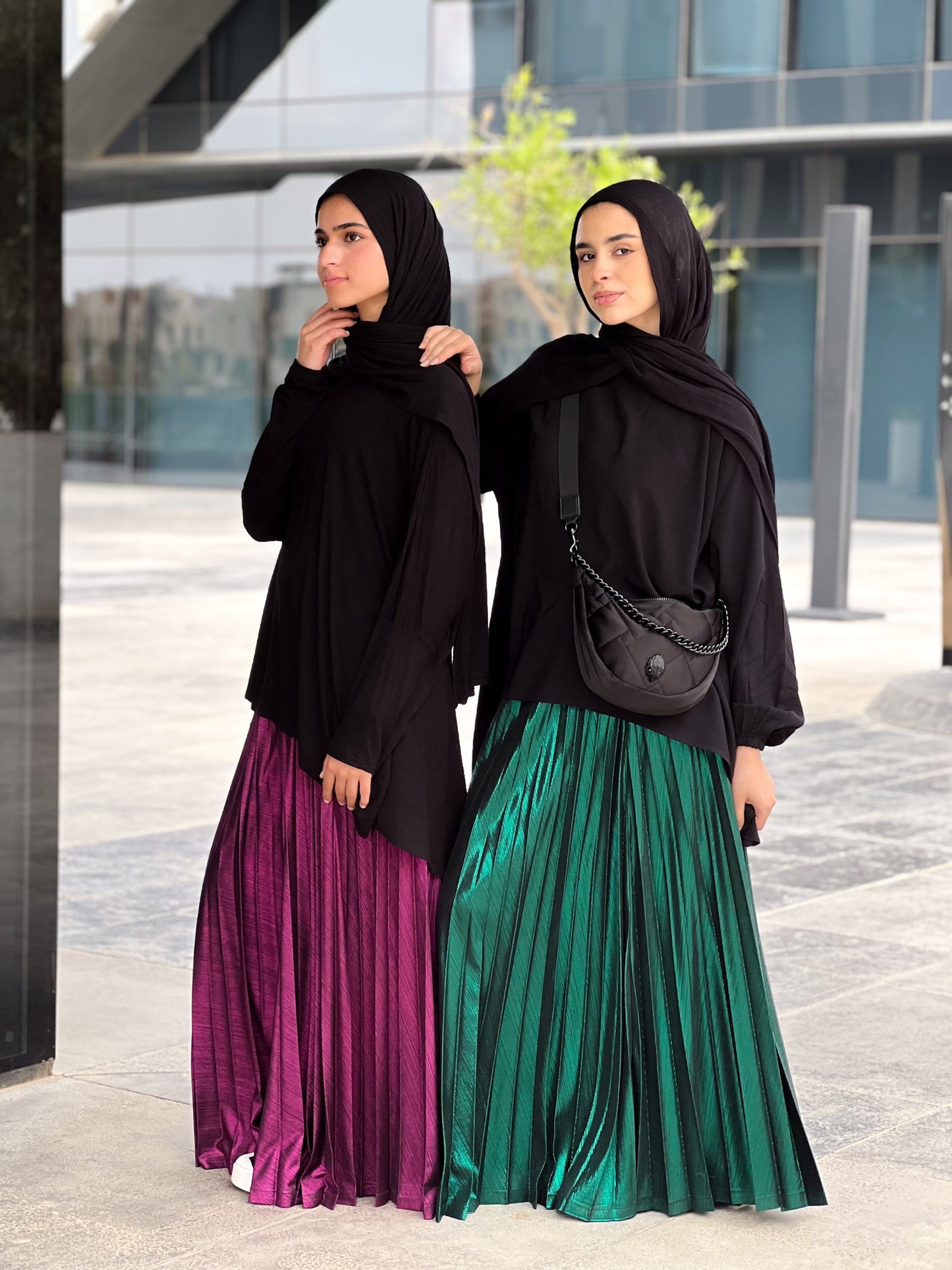 Shimmery Pleats Perfection - Fuchsia