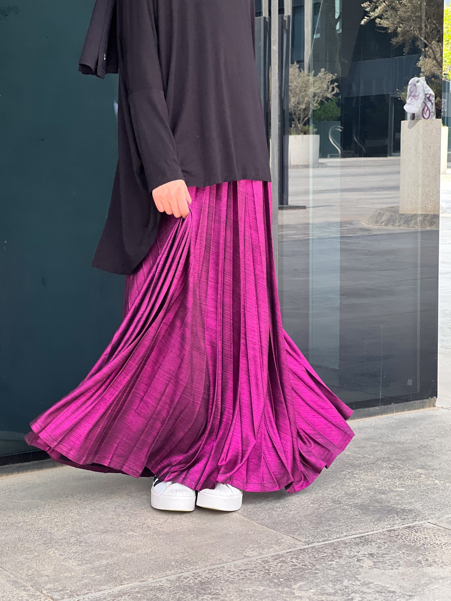 Shimmery Pleats Perfection - Fuchsia